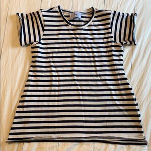 Navy/cream striped t-shirt